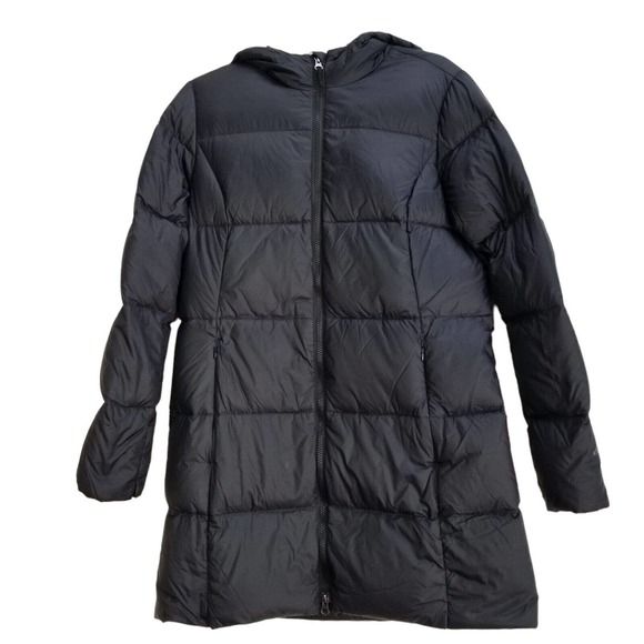 Eddie Bauer Jackets & Blazers - Eddie Bauer Luna Peak Womens Down Parka Puffer Coat Black Insulated Hooded Sz M